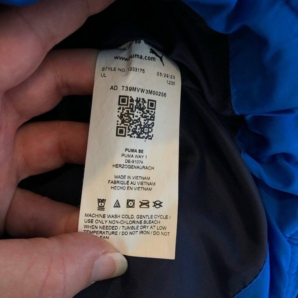 Puma blue navy color block full zip puffer vest size Medium - Picture 8 of 9